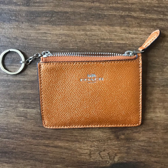 Coach Mini Skinny ID Case in Metallic Orange NWT - Picture 2 of 8